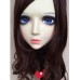 (Luo)Female Sweet Girl Resin Half Head Kigurumi Mask With BJD Eyes Cosplay Japanese Anime Role Lolita Mask Crossdress Doll